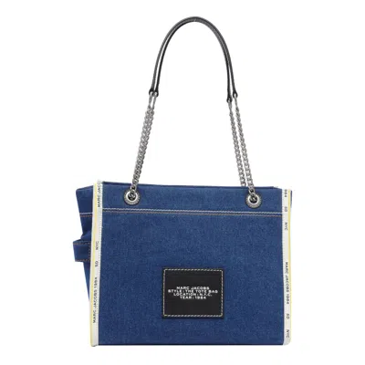 Marc Jacobs The Denim Chain Small Tote Bag In Blue