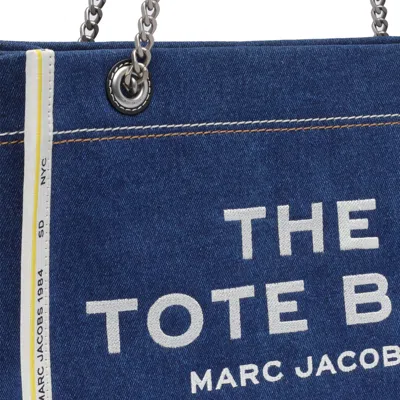 Marc Jacobs The Denim Chain Small Tote Bag In Blue