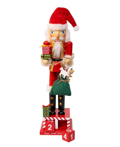 Kurt Adler Wooden 15-inch Santa Calendar Nutcracker In Multi