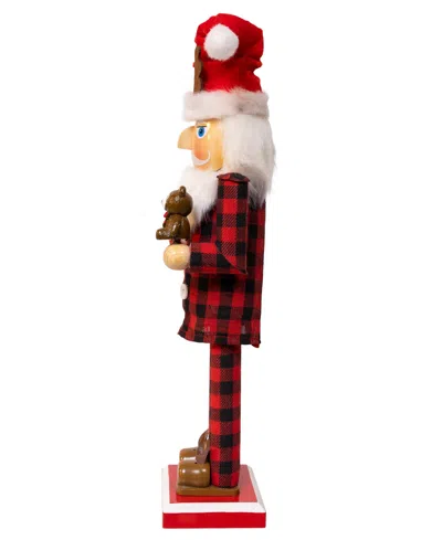 Kurt Adler 15-inch Santa With Red Pajamas Nutcracker In Red