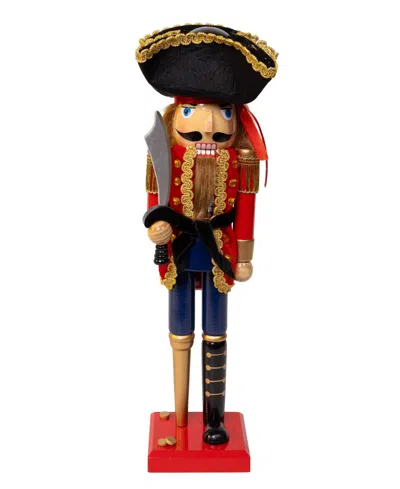 Kurt Adler 15-inch Pirate Nutcracker With Peg Leg In Red