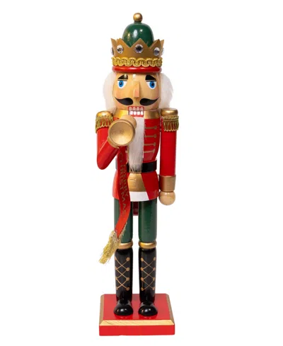 Kurt Adler Charming 15-inch Horn Nutcracker In Red