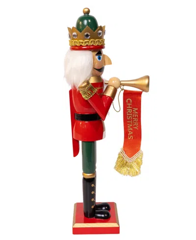 Kurt Adler Charming 15-inch Horn Nutcracker In Red
