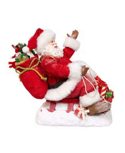 Kurt Adler 8.5-inch Fabriche Santa On Sled In Red