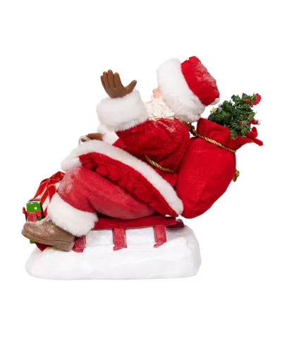 Kurt Adler 8.5-inch Fabriche Santa On Sled In Red