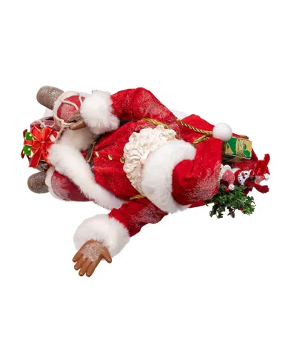 Kurt Adler 8.5-inch Fabriche Santa On Sled In Red