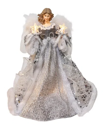 Kurt Adler 14-inch Angel Tree Topper In Silver