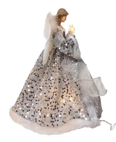 Kurt Adler 14-inch Angel Tree Topper In Silver