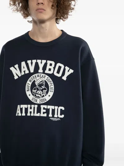 Chocoolate Graphic-print Sweatshirt In Blue