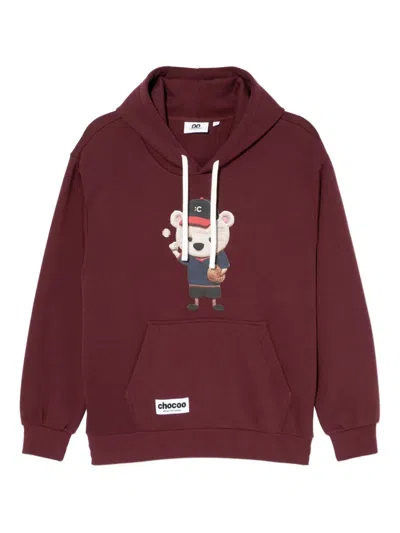 Chocoolate Bear-print Hoodie In Red
