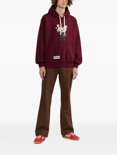 Chocoolate Bear-print Hoodie In Red