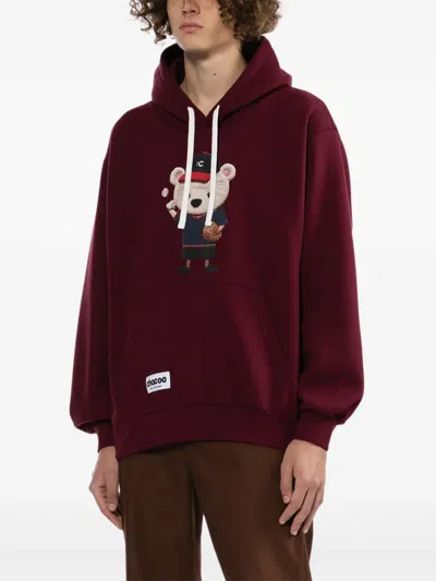 Chocoolate Bear-print Hoodie In Red