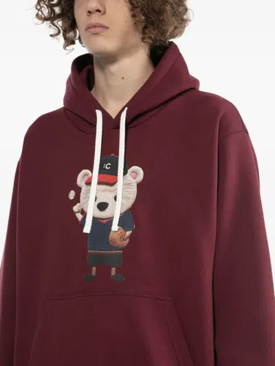 Chocoolate Bear-print Hoodie In Red