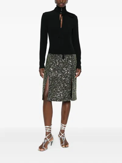 Rabanne Embellished Self-tie Dress In Black