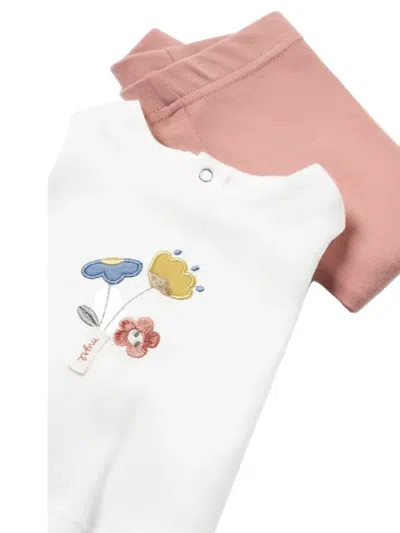 Mayoral Long-sleeve Elastic-waist Trouser Set (set Of Three) In White