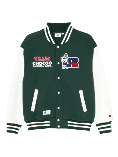 Chocoolate X Russell Athletic Bear-embroidered Jacket In Gray