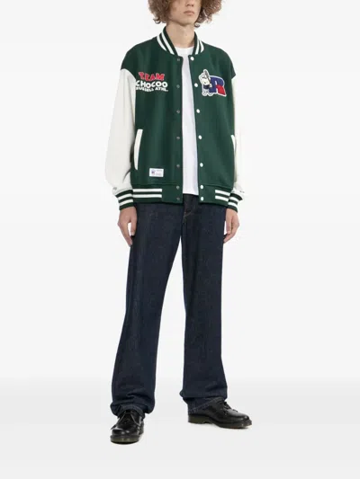 Chocoolate X Russell Athletic Bear-embroidered Jacket In Gray