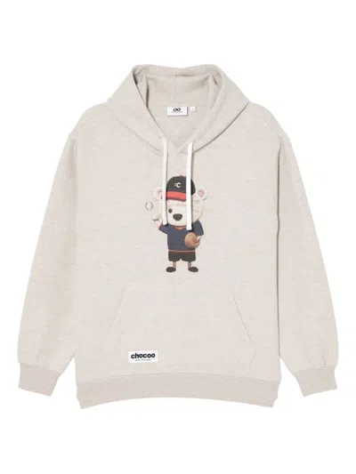 Chocoolate Bear-print Hoodie In Gray