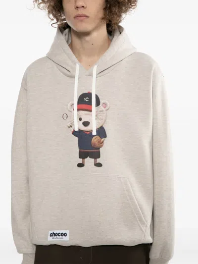 Chocoolate Bear-print Hoodie In Gray
