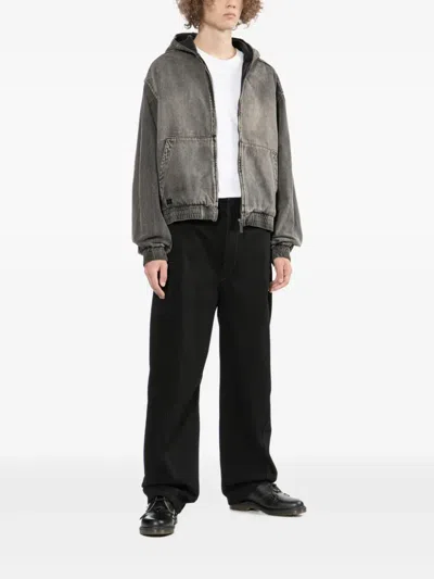 Izzue Denim Hooded Jacket In Gray