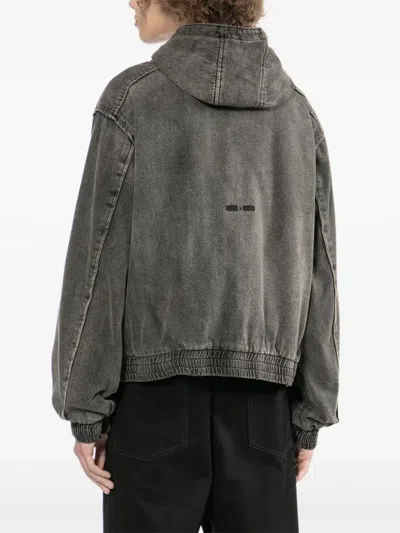 Izzue Denim Hooded Jacket In Gray