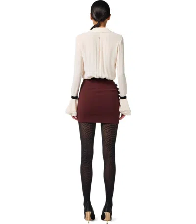 Elisabetta Franchi Camisole Shirt With Layered Ruffle Cuffs In White