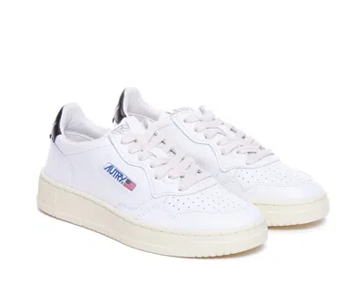 Autry Sneakers Dals Low In White And Black Leather In White