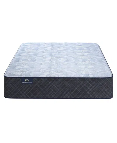 Serta Perfect Sleeper Iceland Poppy 13.5" Medium Tight Top Mattress Set, Queen Split In Blue