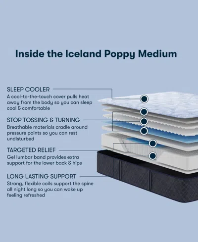Serta Perfect Sleeper Iceland Poppy 13.5" Medium Tight Top Mattress Set, Queen Split In Transparent