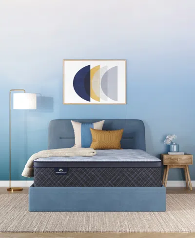 Serta Perfect Sleeper Iceland Poppy 13" Plush Tight Top Mattress Set, Twin Xl In Blue