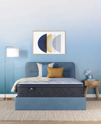 Serta Perfect Sleeper Iceland Poppy 13" Plush Tight Top Mattress Set, Twin Xl In Blue