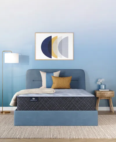 Serta Perfect Sleeper Iceland Poppy 13.5" Medium Tight Top Mattress Set, California King In Blue