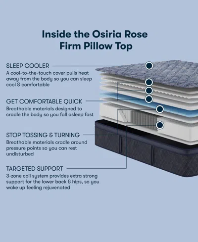 Serta Perfect Sleeper Osiria Rose 14" Medium Pillow Top Mattress Set, Queen In Blue