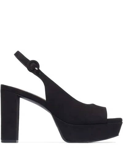 Bernardo Vega Peep-toe Platform Slingback Heels In Black