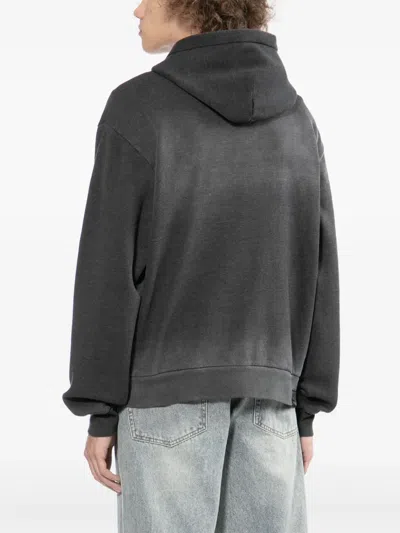 Izzue Bear-embroidered Hoodie In Gray