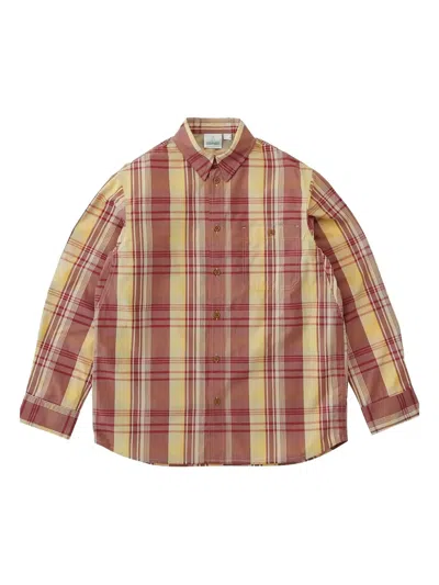 Gramicci Plaid-pattern Cotton Shirt In Yellow