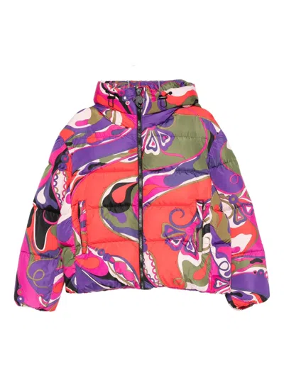 Pucci Abstract-print Puffer Jacket Clothing In Multi