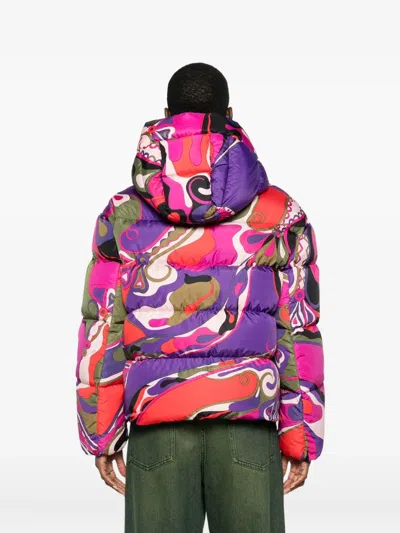 Pucci Abstract-print Puffer Jacket Clothing In Multi