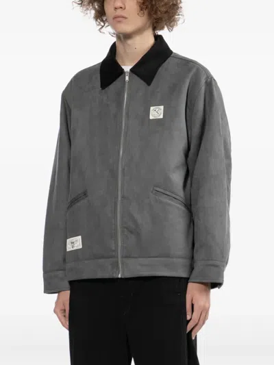 Izzue Logo-patch Jacket In Gray