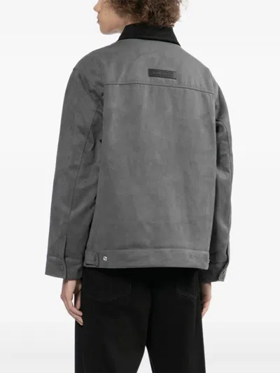 Izzue Logo-patch Jacket In Gray
