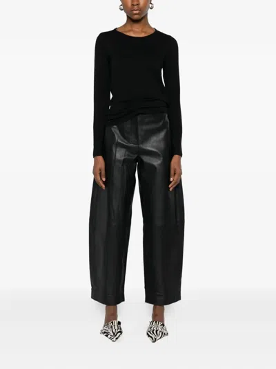 Twinset Tie-back Knitted Top In Black