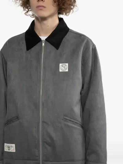 Izzue Logo-patch Jacket In Gray