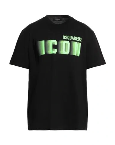 Dsquared2 Man T-shirt Black Size L Cotton In Black