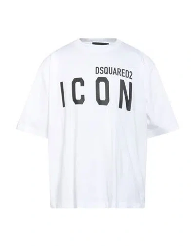Dsquared2 Man T-shirt White Size L Cotton In White