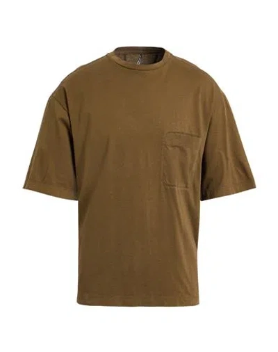 Masnada Man T-shirt Khaki Size 40 Cotton In Brown