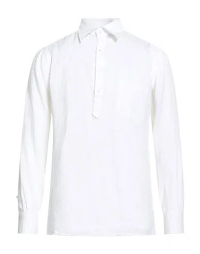 Dandylife By Barba Man Polo Shirt White Size 17 ½ Linen In White