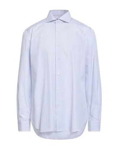 Barba Napoli Man Shirt Blue Size 17 ½ Cotton In Blue