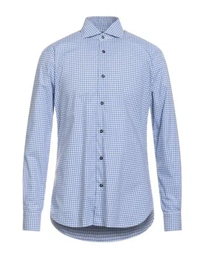 Dandylife By Barba Man Shirt Blue Size 17 Cotton In Blue