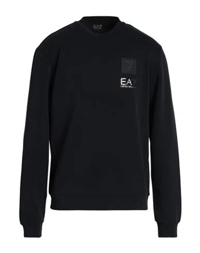Ea7 Man Sweatshirt Black Size 3xl Modal, Polyester, Elastane In Black
