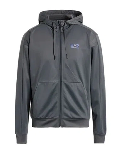 Ea7 Man Sweatshirt Grey Size Xl Polyester In Gray